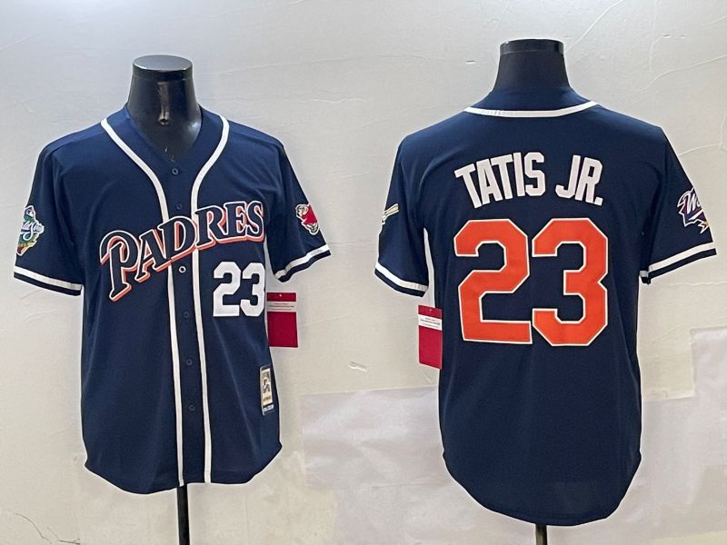 Men San Diego Padres #23 Tatis jr Blue Throwback Game 2025 Nike MLB Jersey style 3121